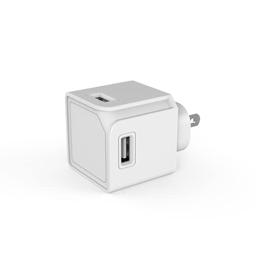 Allocacoc, USBCube Original, 4 Ports USB-A Wall Charger, Compatible with iPhone, Android Phones, Samsung, Google Pixel, Kindle and More, 18w, 5V, 3A max. White (Cable Not Included)