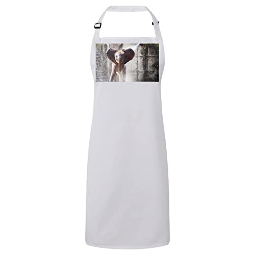 Tablier cuisine premium blanc bébé éléphant mignon pour passionnés de cuisine