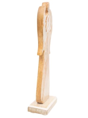Image of Boston International Christmas Statue Tabletop Figurine Winter Holiday Decorations for Home, 12.5 inch, Natural Angel