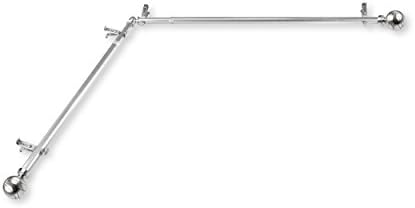 Rod Desyne Arman Corner Single Curtain Rod Set, 28-48 inch, Satin Nickel, 2 Count