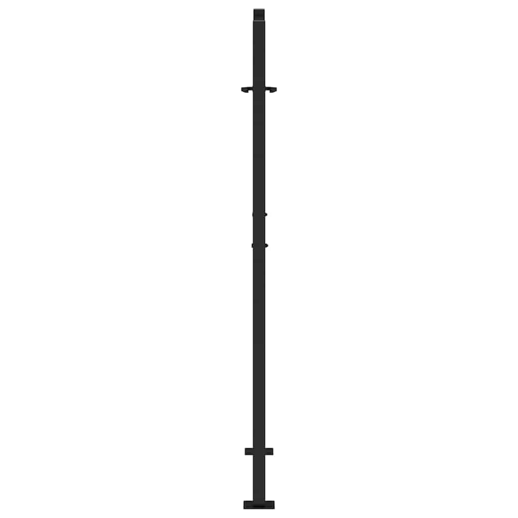 IKAYAA Puerta de Jardín 105x155 cm, Puerta para Valla con Sistema de Cerradura Acero Oxidado, diseño de Hojas Negro