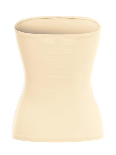 Image of MixMatchy Women's Stretchy Strapless Tube Top Y2K Bandeau Top