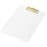 Harilla Presse-papiers - Format de lettre A4 standard, notes Papeterie Tableau d'écriture Clip Attelle Dossiers de fichiers pour Document Notes d', Or transparent