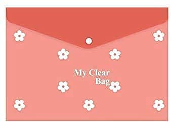 Image of My Clear Bag, Fine Imported Quality Bag, A4 Document File Bag, Transparent Envelope Folder, Container for Papers, Stationery for School, Office, Projects and Many uses Pack of (12)