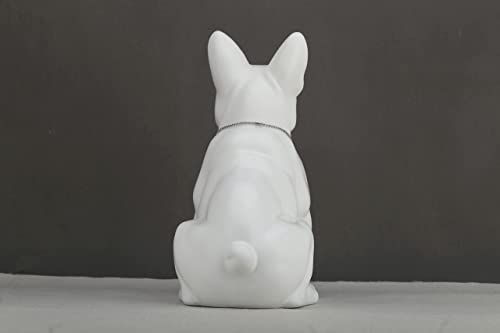 Wubianjie French Bulldog Statue Sitting Ceramic Dog Animal Statue Decorative Dog Sculpture For Garden Or Home Decor Decorative Living Room Kitchen Bedroom Entrance Bathroom Cabinet (8.6 In, White) #TOP5