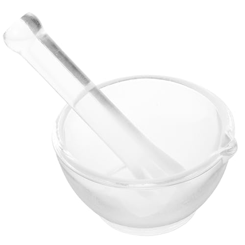 OUNONA Glass Medicine Bowl with Mortar Pestle