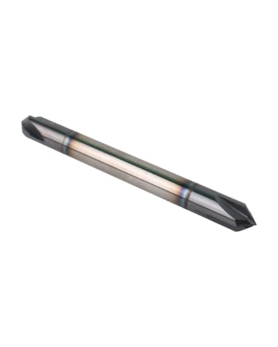 Image of 1 /4in Solid Carbide End Mill, Chamfer Mill - Double End, 4 Flutes, 90 Chamfer Angle, AlTiN Coated Bits Tool for Medium Hardness Steel, Brass, Iron
