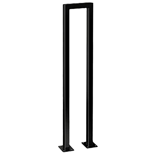 Rampe en fer forgé pour 1 marche : barre de support verticale en U noire mat pour votre entrée