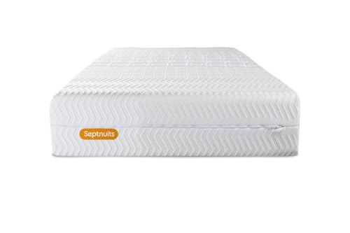 Matelas Et Sommier Kit Blanc Memo Bio Mousse A Memoire De Forme Maxi Epaisseur Dehoussable-image