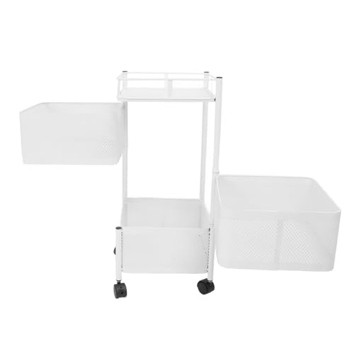 Rack de rangement rotatif blanc à 3 niveaux pour cuisine