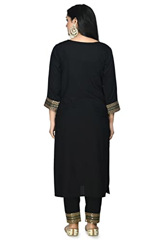 Image of Liboza Salwar Suit Set with Dupatta for Women Black - Heavy Ethnic Kurta Set with Pant, Pakistani Design & Wedding Dress, Readymade Designer Suits and Kurtas for Ladies