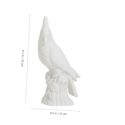 Perroquet en céramique blanc sculpté main pour une décoration chic - 3