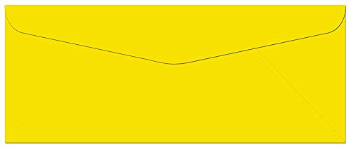 Note Card Cafe Colored Letter Envelopes #10 | Yellow | 100 Pack | 9.5 x 4.125 in | Standard Gummed Seal | for Business, Letters, Greeting Cards, Thank You Notes, Mailing Invitations, Documents