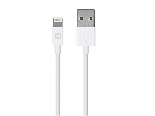 Monoprice Lightning to USB Type-A Charging Cable - Apple MFi Certified, 6 Inches, White - Essential Series