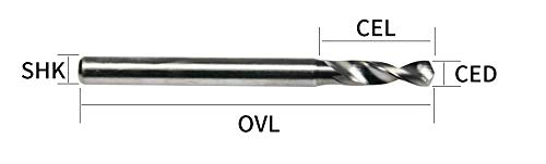 Punte da trapano for fresa, punta for incisione, 10 pezzi Mini punta da trapano for PCB in carburo di titanio con rivestimento in titanio da 2,2 mm a 3,175 mm Utensile CNC for circuito stampato Set di