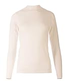 Seniorenmode24 Damen Senioren Oma Pullover Feintrick Strickpullover mit Stehkragen Schildkröten Kragen kuschelig weich ideal für Omas (DE/NL/SE/PL, Numerisch, 40, 42, Regular, Regular, weiß)