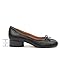 KOKOMOMO Black Bow Split Toe Ballet Heels for Women Japanese Tabi Shoes Cylindrical Low Heels Pumps Chunky Block Heel Office Wedding Party Dress Shoes 1.2 INCH,Size 9