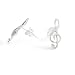 Silverly Womens .925 Sterling Silver Treble Clef Musical Note Stud Earrings