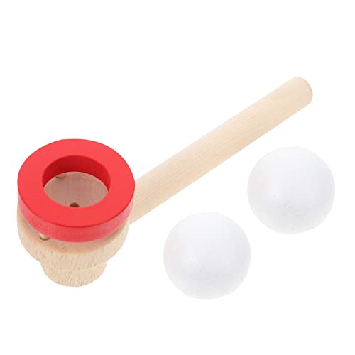 Kisangel Blow and Float Toys for Boys and Girls 1 Set Squeaky Wooden Floating Balls for Therapy Cognitive Development