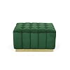 Smooth Textured Bedroom Living Room Ottoman Modern Style Green Animal Print French Contemporary Solid Rectangular MDF Velvet Wood Finish Included