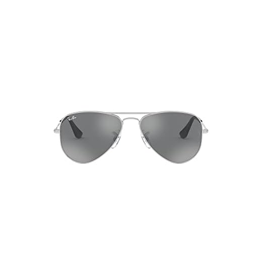 Ray-Ban Óculos de Sol Aviador de Metal Junior Kids Rj9506s, Prata Espelhada Prata/Cinza, 50 mm