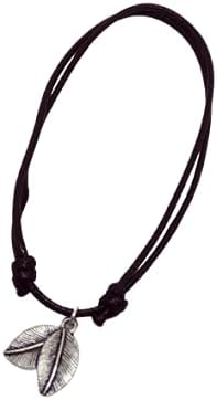 Aks jewelz Black Thread Anklet with Twin Leaf Charms