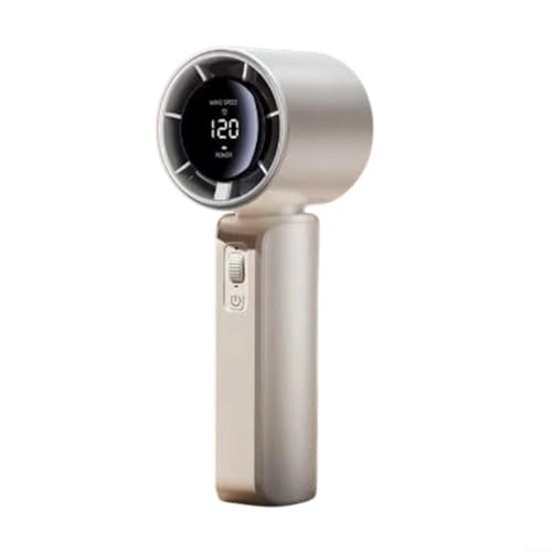 Advokingtap Mini ventilador portátil 120 velocidades USB recargable con pantalla digital enfriamiento de compresión de hielo para viajes al aire libre (blanco)