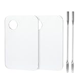 2PCS Acrylic Makeup Mixing Palette with 2PCS Spatula, Cosmetic Palette Mixer, Mixing Tray for...