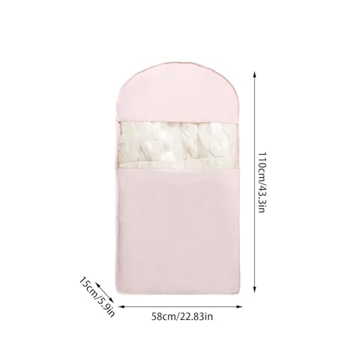 Space Saving Hanging Garment Bag, Space Saver Closet Organizers with Self Compression Zipper, Dust Cover Clothes Bags for Down Coat (B:43.3 * 22.83 * 5.9in, White)2