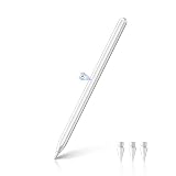 【2026新登場 ワイヤレス充電】 タッチペン iPad スタイラスペン タブレット用 超高感度 極細 ペンシル 0遅延 断線なし 傾き感知/誤作動防止/磁気吸着充電対応 軽量 耐摩 2018年以降iPad Pro12.9/iPad Pro11/iPad air4/5/iPad mini6対応 (ホワイト, ペン本体＋ペン先)