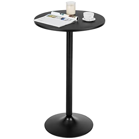TANGZON 60CM Round Bar Table with Metal Base Cover