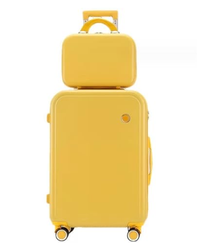 Carry-on Suitcase Luggage Hardside Rugged Travel Suitcase Luggage with Spinner Wheels,Lightweight Carry-On Luggage Carry-on Suitcases Carry On Luggages,Yellow-22in (Yellow 24in)