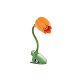 balvi Leselampe Tulip Orange Farbe Flexible Leselampe mit Klemme in Tulpenform zum Lesen im Dunkeln P