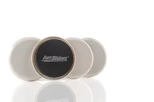 Super Sliders Round Movers for Furniture on Carpeted Surfaces - Reusable - 4 Pack - 3 inch Diameter