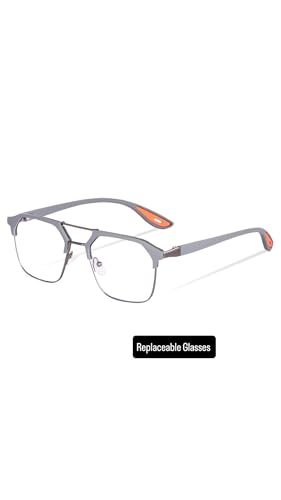 Poshh Eyewear UV Protected Zero Power Gray Sunglasses Grey - Image 7