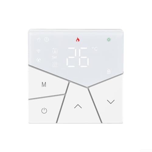 Tidgel Termostato inteligente WiFi para calefacción de suelo eléctrico, enchufe de termostato WiFi programable con control de voz, para aplicación Tuya (blanco)