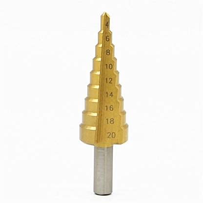 Rangwell 4 Micro-watts Manual 4mm-20mm 9 Steps Sizes HSS Hex Titanium Step Drill Bit Hole Cutter (Chuck Size: 9 Inches)