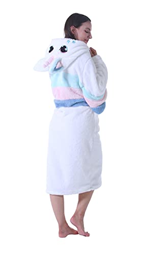 Atoz Women Robe Adult Animal Bathrobe Flannel Hooded Home Pajamas Soft For Halloween Christmas Cosplay Robe #TOP5