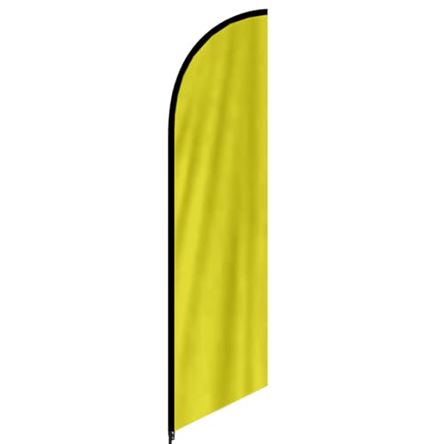 Custom Feather FlagCustom Advertising Flags for Business Outside Personalized Open Flag Single Sided Sign with Logo Text Buisness Advertisement Banner Yellow (50200cm/1.66.6FT)