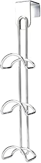 iDesign 6580 Handbag Organiser with 3 Hooks, Small Wardrobe Hanging Storage Made of Durable Metal, Practical Holder for Bags and Accessories, Silver, Steel, Chrome