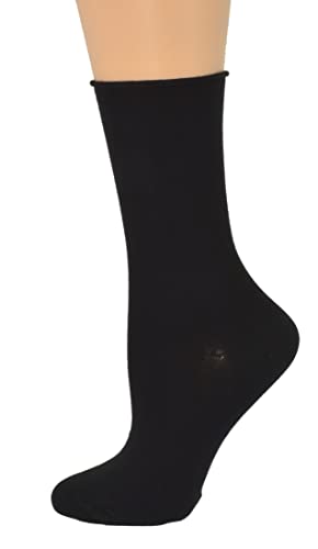 Rayon from Bamboo Roll Top Mid-Calf Crew Socks - Soft, Moisture-Wicking, Comfortable & breathable 3-pack Pair2