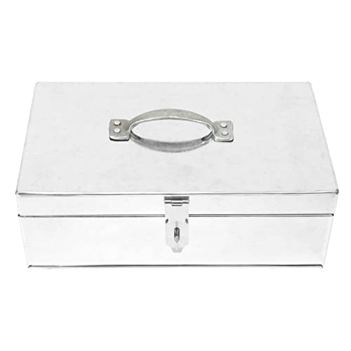 Operitacx 1 pièce Boîte de Rangement Tôle avec Verrouillage Boîte à Outils Portable Fer pour Usage Domestique Couleurs Couleur Couleur