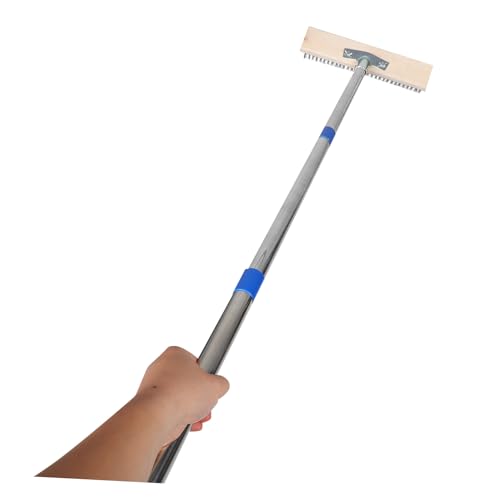 Brosse acier inoxydable avec manche réglable en métal durable pour cour