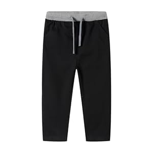 Mud Kingdom Toddler Boys Cotton Pull On Pants Adjustable Elastic Waist 3-9 Years