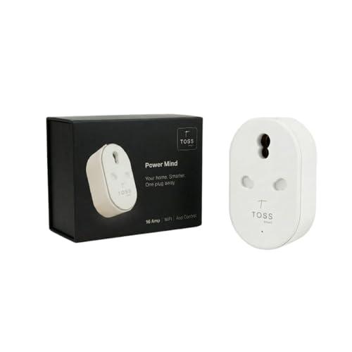 Image of Toss Smart WiFi Plug 16A with Energy Monitoring | Voice Control - Alexa & Google Assistant Compatible | Smart Socket for AC, Geyser, Water Pump, Heater & Heavy Appliances - Remote App Control