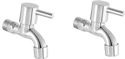 Steel Turbo Bib Cock Bathroom Tap with Wall Flange Chrome Plated