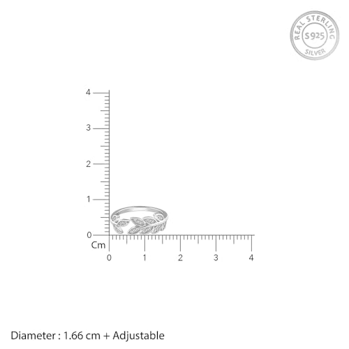 GIVA 925 Silver Anushka Sharma Zircon Leaf Ring, Adjustable | Gifts for Girlfriend, Gifts for Women and Girls | With Certificate of Authenticity... - Image 6