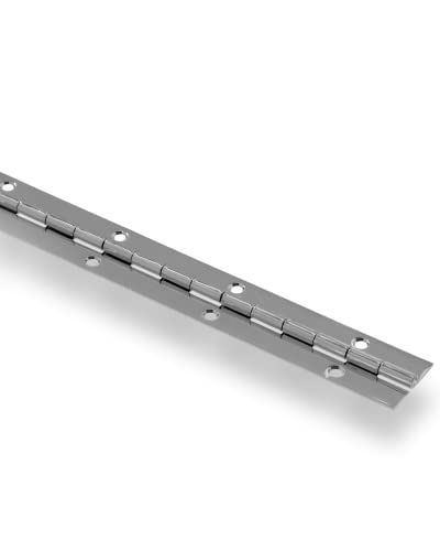 Hardware Essentials Continuous Pin Hinge 36 x 1-1/2 Heavy-Duty Piano Hinge for Wood or Metal Applications Nickel 851070