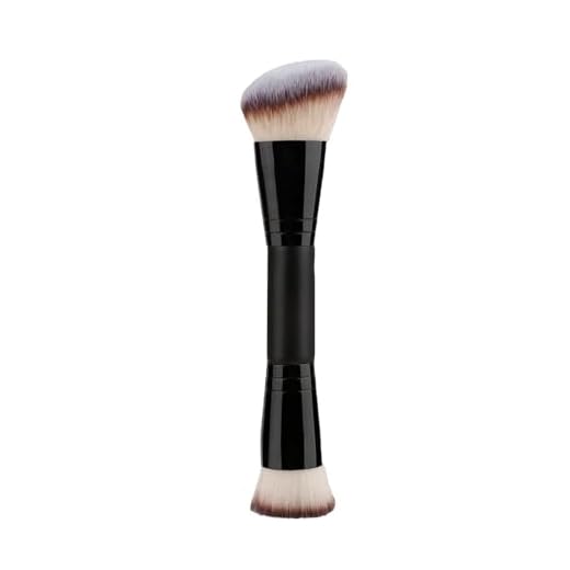 YELYTR Brosses maquillage à double face, pinceau contouring, pinceau de fond de teint à haute qualité contour, highlight et crème de contourage, poudre rouge, pour les débutants et les professionnels