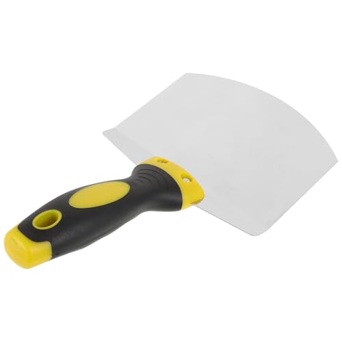 POPETPOP Grattoir Incurvé en Acier Inoxydable 15 CM Outil Demi-Rond pour Plâtre et Mastic Spatule de Maçonnerie Compacte pour Réparation Cloison Sèche et Travaux Peinture Usage